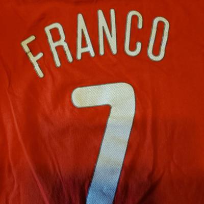 Vintage Majestic Philadelphia Phillies Red Youth Size M Tee Shirt Franco #7