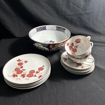 Hutschenreuther Bone China Partial Tea Service & Asian Style Bowl (K-ES)