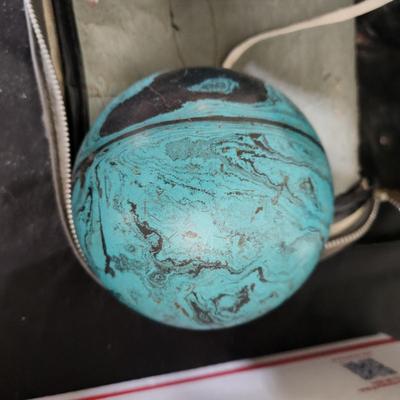 Vintage Brunswick Duckpin Bowling Balls Case and Shoes 8.5