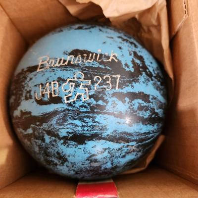 2 Vintage Brunswick Duckpin Bowling Balls w Box