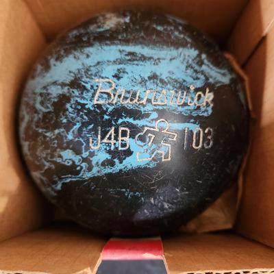 2 Vintage Brunswick Duckpin Bowling Balls w Box