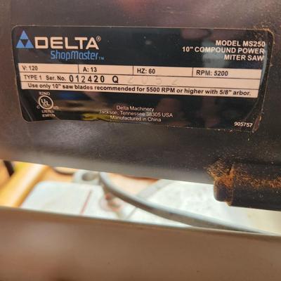 Delta Shopmaster 10" Compound Power Miter Saw MS250