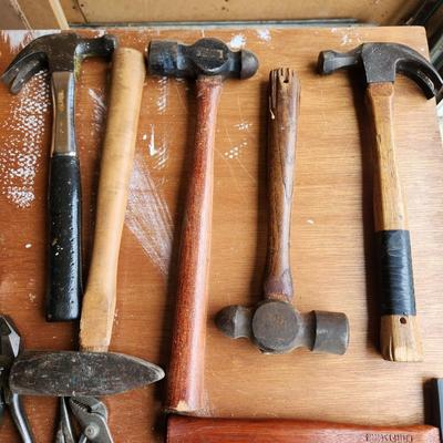 Tool Lot Hammers, Craftsman Chisels , Stanley Plumb Hatchets