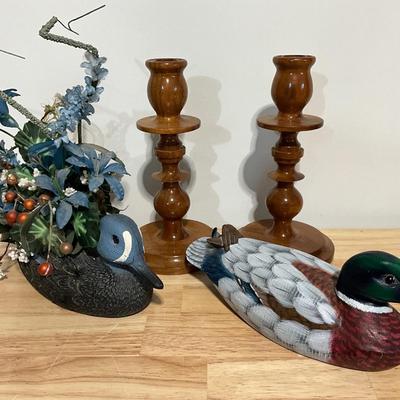 Wooden Candle Sticks, Wooden Ducks