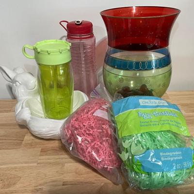 Large Colorful Vase, Drinking Water Jugs, Easter Bunny Candy Dish