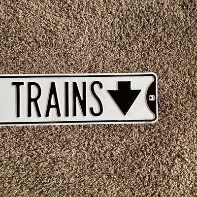 LOT 749: Metal "To The Train" Street Sign