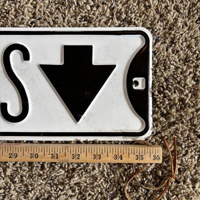 LOT 749: Metal "To The Train" Street Sign