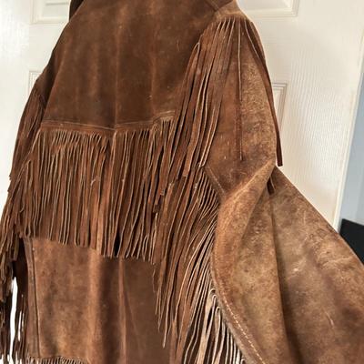 LOT 760: Leather Fashions by Harry Pollack sz46 Jacket & Schott Bros. Rancher Leather/Suede Fringed Jacket sz46