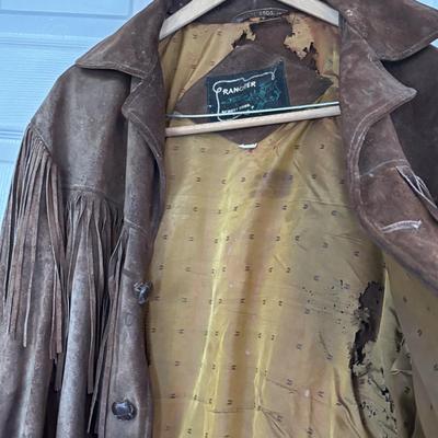 LOT 760: Leather Fashions by Harry Pollack sz46 Jacket & Schott Bros. Rancher Leather/Suede Fringed Jacket sz46