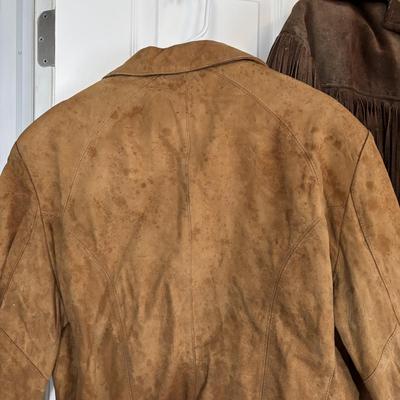 LOT 760: Leather Fashions by Harry Pollack sz46 Jacket & Schott Bros. Rancher Leather/Suede Fringed Jacket sz46