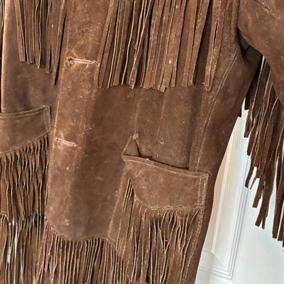 LOT 760: Leather Fashions by Harry Pollack sz46 Jacket & Schott Bros. Rancher Leather/Suede Fringed Jacket sz46