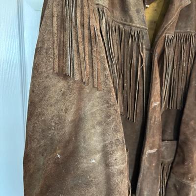 LOT 760: Leather Fashions by Harry Pollack sz46 Jacket & Schott Bros. Rancher Leather/Suede Fringed Jacket sz46