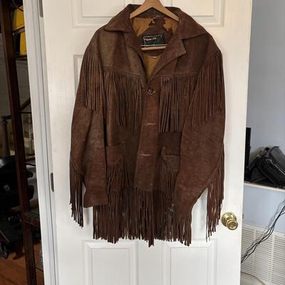 LOT 760: Leather Fashions by Harry Pollack sz46 Jacket & Schott Bros. Rancher Leather/Suede Fringed Jacket sz46