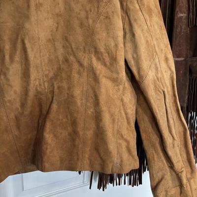 LOT 760: Leather Fashions by Harry Pollack sz46 Jacket & Schott Bros. Rancher Leather/Suede Fringed Jacket sz46