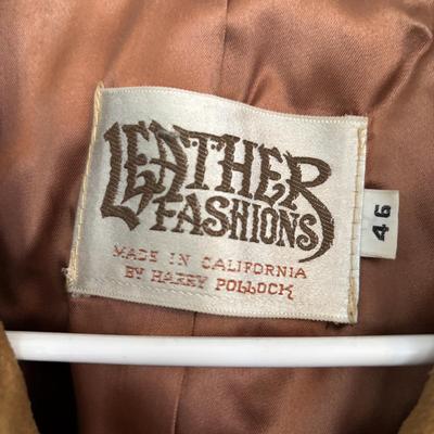 LOT 760: Leather Fashions by Harry Pollack sz46 Jacket & Schott Bros. Rancher Leather/Suede Fringed Jacket sz46