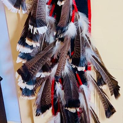 LOT 513: Vintage Replica Feathered and Beaded Head Dress, Beaded Vest, Vintage/Antique Moccasins and More