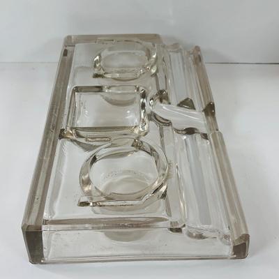 LOT 516: Vintage/Antique Glass Inkwell and Horse Head Book Ends, Ink an More