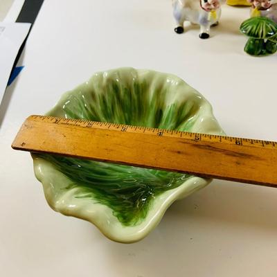 LOT520: Stangl Hand Painted Rooster Serving Plate with Handle, Cabbage Shaped Serving Bowl with Smaller Bowls, Ceramic Mold Duck Covered...