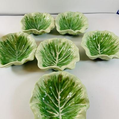 LOT520: Stangl Hand Painted Rooster Serving Plate with Handle, Cabbage Shaped Serving Bowl with Smaller Bowls, Ceramic Mold Duck Covered...