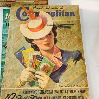 LOT526: Collection of Early 20th Century Magazines Including Cosmopolitan , Good House Keeping and Collection of Political Cartoons and More