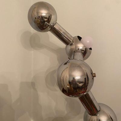 MCM 1970s 70s Robert Sonneman Space Age Orb Ball Chrome Molecule Lamp!