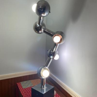 MCM 1970s 70s Robert Sonneman Space Age Orb Ball Chrome Molecule Lamp!