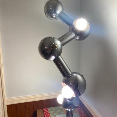 MCM 1970s 70s Robert Sonneman Space Age Orb Ball Chrome Molecule Lamp!