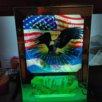 Star Burst American Mirror Motion Clock Working Bar ManCave Den Decor