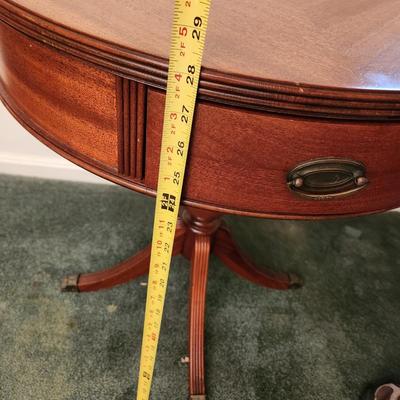 Drum Table w 2 Drawers 24" dia x28"