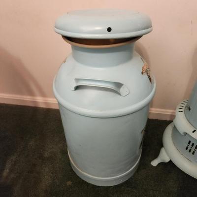 Painted Large Dairy Milk Can & Perfection 525M oil Heater