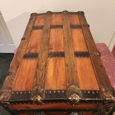Antique Wooden Trunk 29"x17"x12"