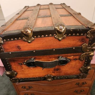 Antique Wooden Trunk 29"x17"x12"