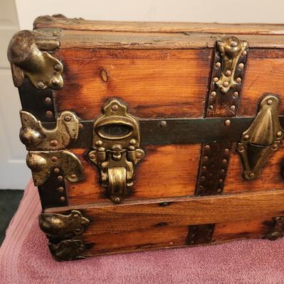Antique Wooden Trunk 29"x17"x12"