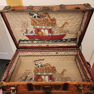 Antique Wooden Trunk 29"x17"x12"