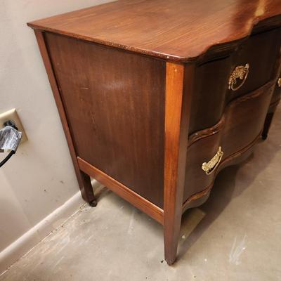 Serpentine Front 2 over 1 Chest Dresser on wheels 38x21x29