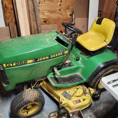 John Deere Gt 262 17 HP Riding Mower Running. Watch video