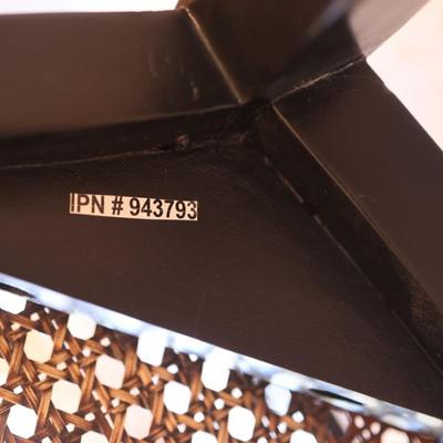 Pair of Black and Gold Painted Cane Seat Side Chairs