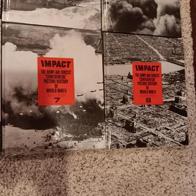 8 VOLUMES OF "IMPACT THE ARMY AIR FORCES CONFIDENTIAL PICTURE HISTORY OF WORLD WAR II"