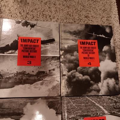 8 VOLUMES OF "IMPACT THE ARMY AIR FORCES CONFIDENTIAL PICTURE HISTORY OF WORLD WAR II"