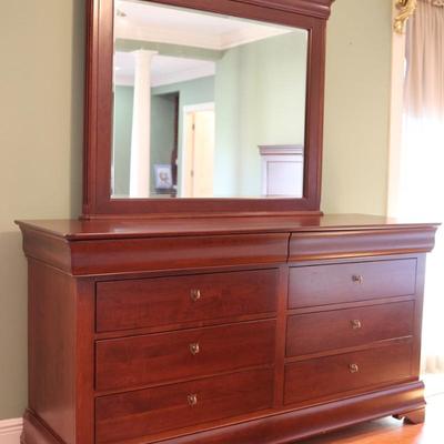 Six Drawer Dresser with Mirror
