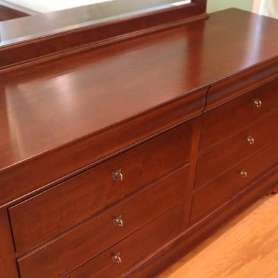 Six Drawer Dresser with Mirror