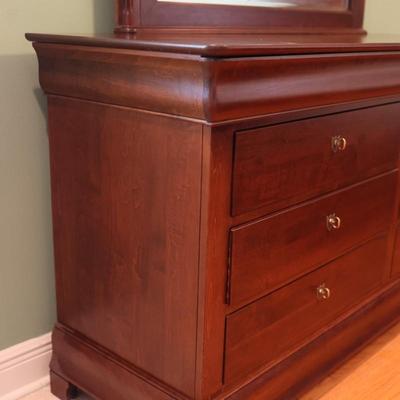 Six Drawer Dresser with Mirror