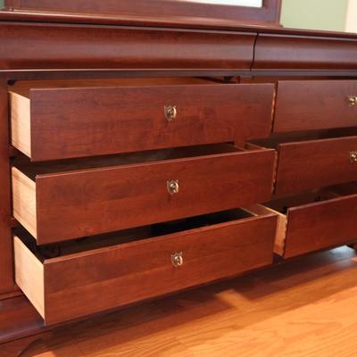 Six Drawer Dresser with Mirror