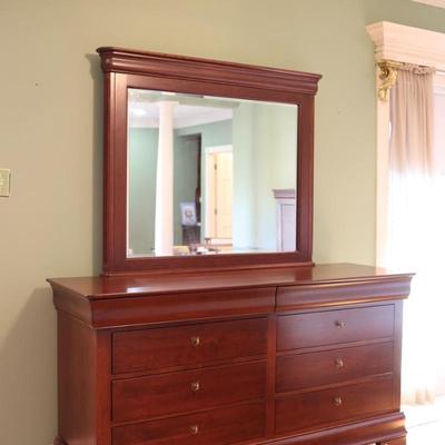 Six Drawer Dresser with Mirror