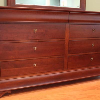 Six Drawer Dresser with Mirror