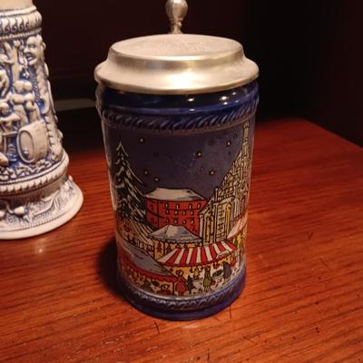 3 GERMAN STEINS AND A BEER MUG