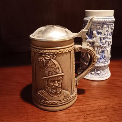 3 GERMAN STEINS AND A BEER MUG