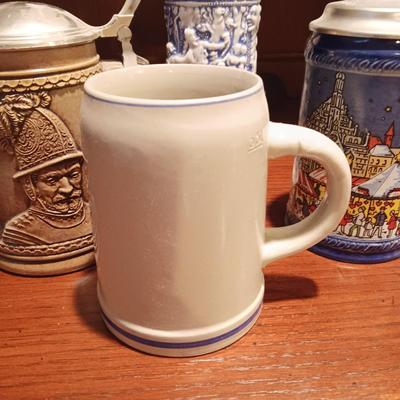 3 GERMAN STEINS AND A BEER MUG