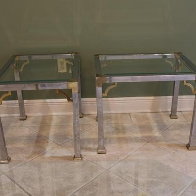 Vintage Pair of Chrome End Tables