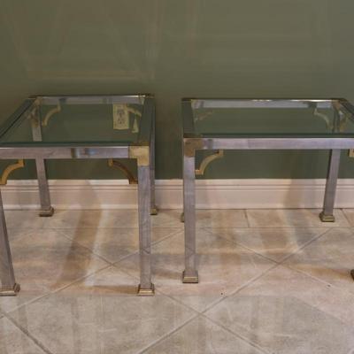 Vintage Pair of Chrome End Tables